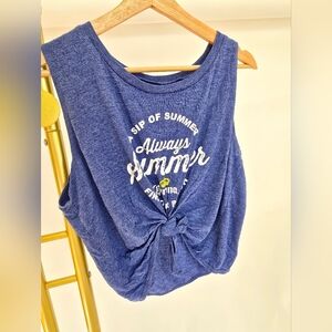 Corona Blue Muscle Crop Tee Always Summer XXL Fits Med Large XL